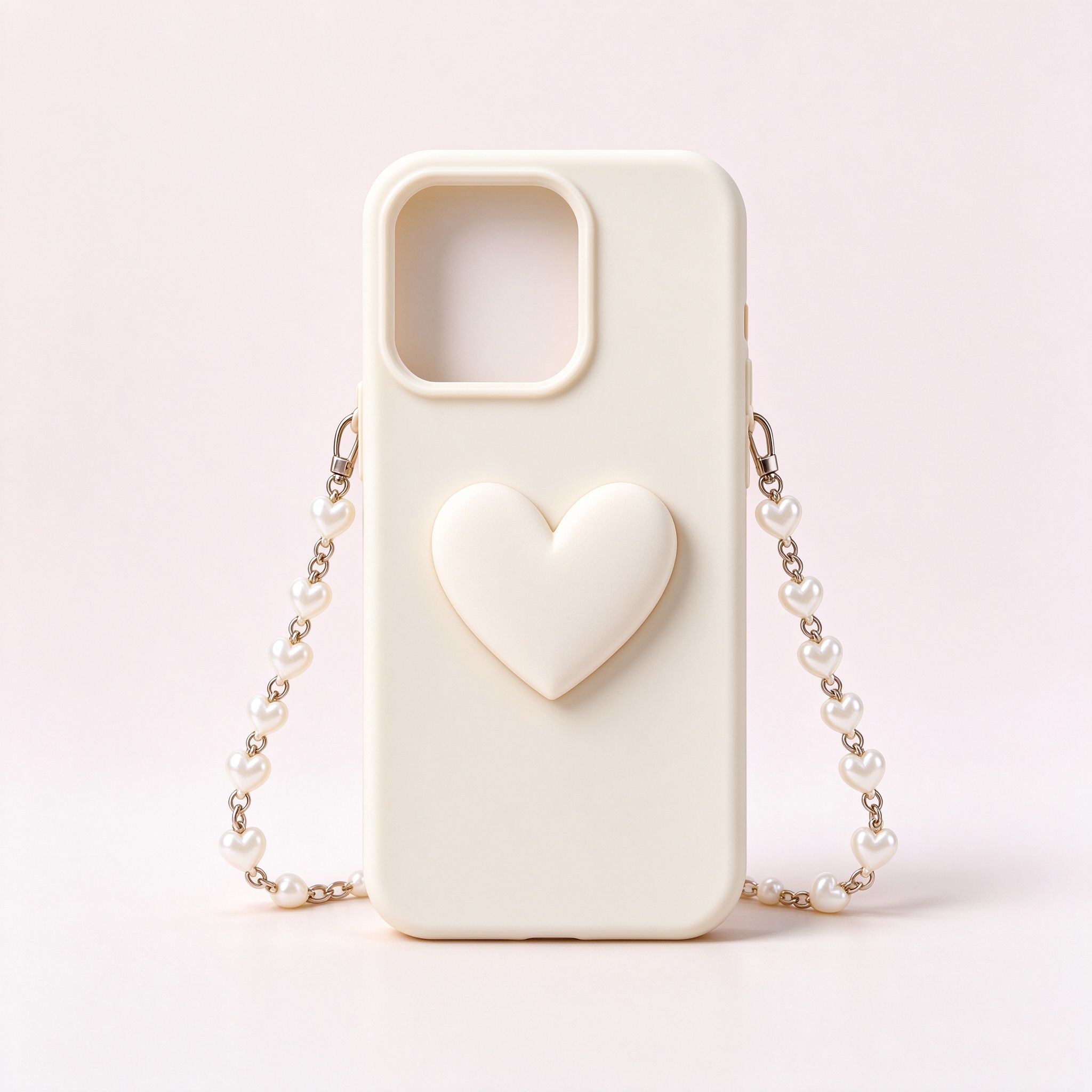 Heart Chain Cream Case